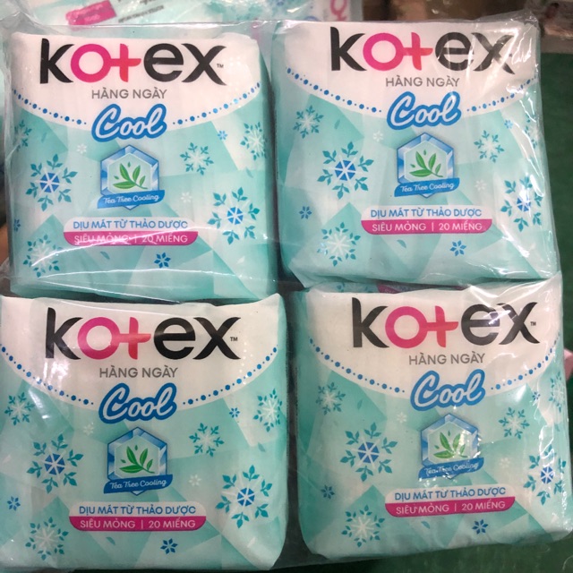 Băng vệ sinh Kotex thảo dược cool mát lạnh hằng ngày gói 20 miếng