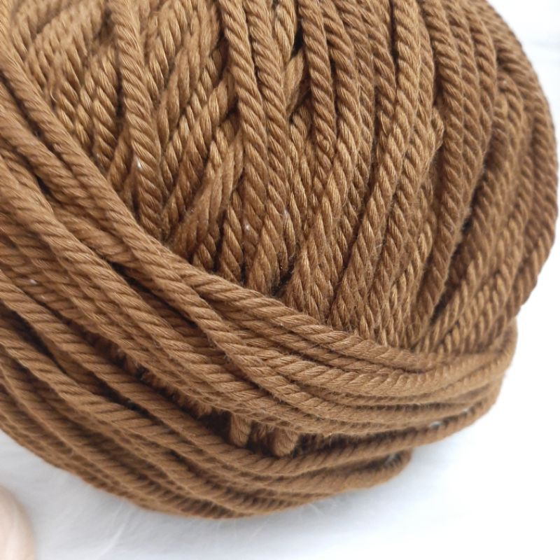 Dây thừng se macrame, dây cotton màu NÂU TÂY.