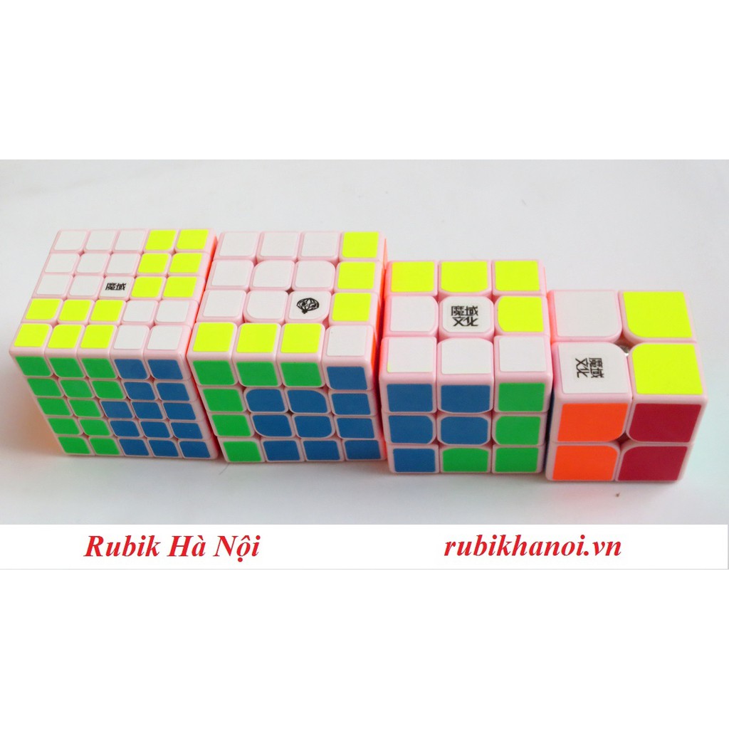 Rubik Combo  2 + 3 + 4 + 5 Moyu Pink Phiên Bản Giới Hạn Cao Cấp