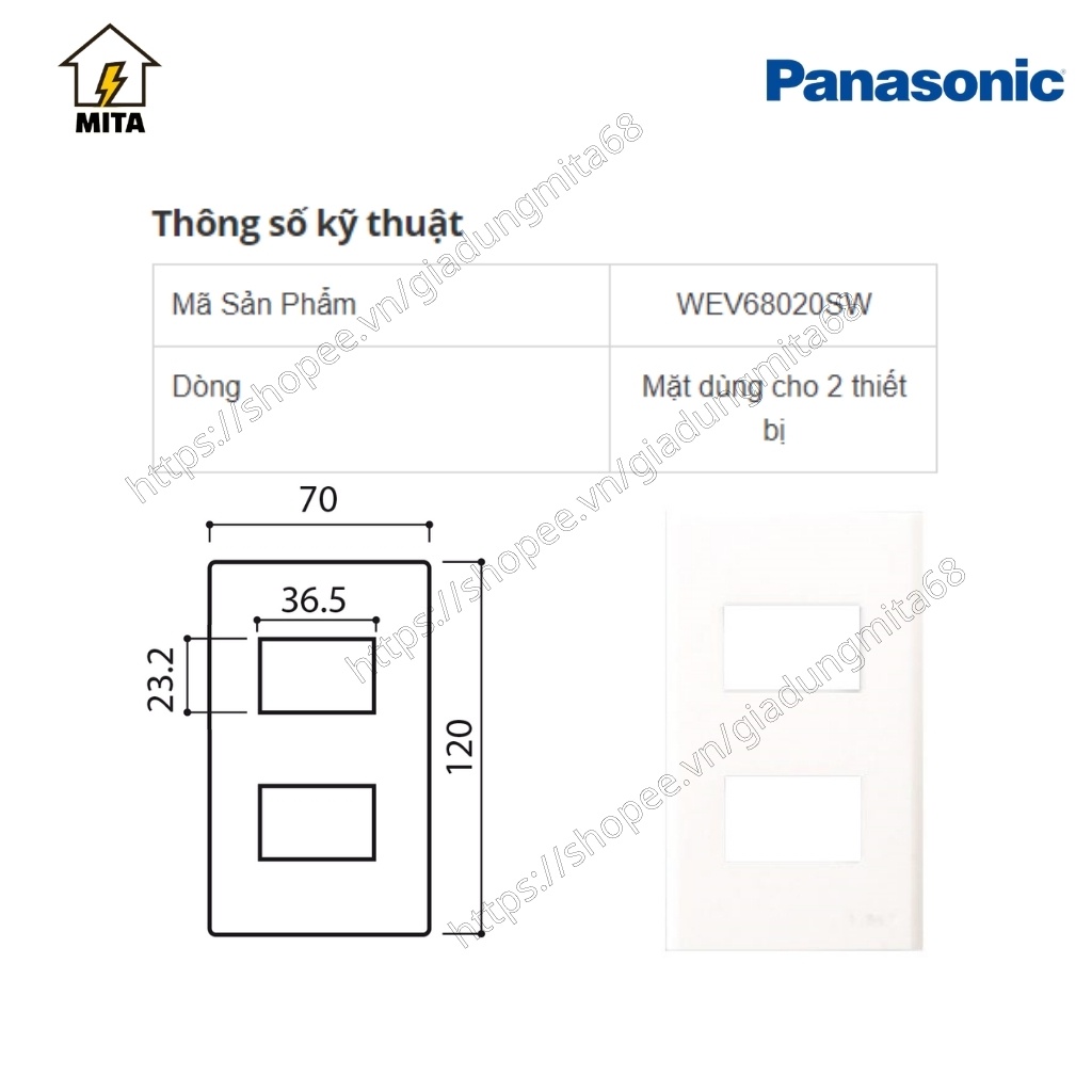 Mặt 1,2,3,4 Panasonic Wide - Thiết bị điện Panasonic - MITA