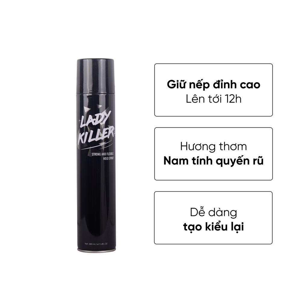 Gôm Keo xịt tóc Lady Killer 360ml Chính Hãng