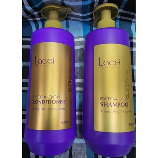 Dầu Gội + Dầu Xả Lacei Extra Rich - Phục hồi tóc hư - KELLA - (800 ML)