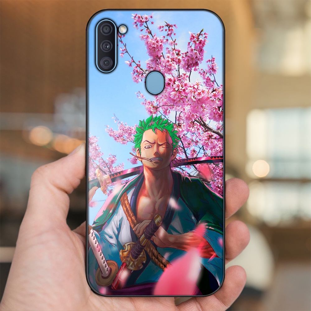 Ốp lưng Samsung A11, M11 viền đen in hình Zoro One Piece