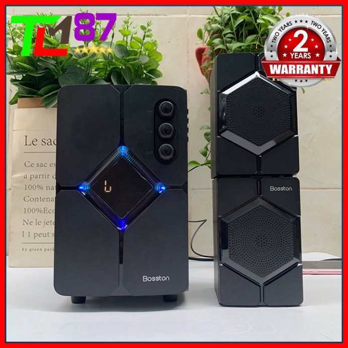 Loa Máy Tính PC Laptop Để Bàn Công Suất Lớn Bluetooth 2.1 BOSSTON T1800 Đèn LED RGB - Loa Nghe Nhạc Mini Có Dây Gaming