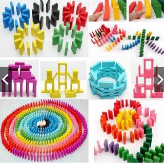 Bigsize  Đồ chơi gỗ, đồ chơi domino màu sắc 100 quân bằng gỗ