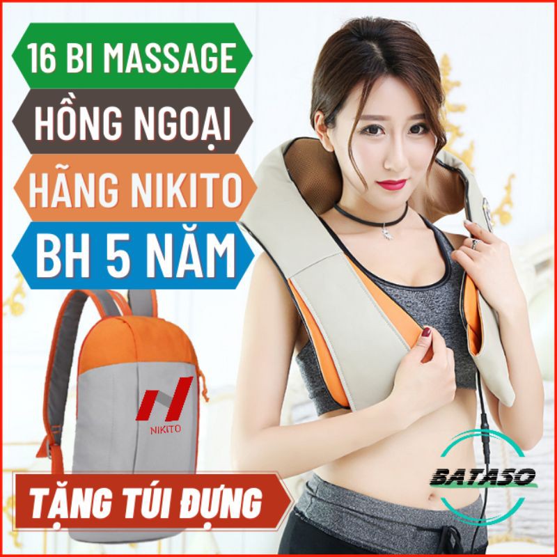 Đai Massage Cổ Vai Gáy Hồng Ngoại NIKITO - Máy Massage Đa Năng Cầm Tay. Mát xoa Cổ, Vai, Bụng BATASO