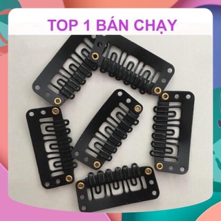 Kẹp phím bấm màu đen gắn vào tóc giả