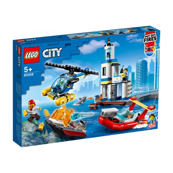 Đồ Chơi LEGO Trạm Cảnh Sát Tuần Tra &amp; Cứu Hỏa Biển 60308