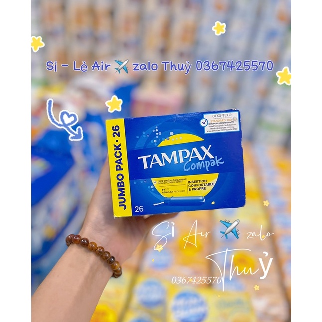 Băng vệ sinh Tampon Tampax Pháp 26 cái có đầu đẩy