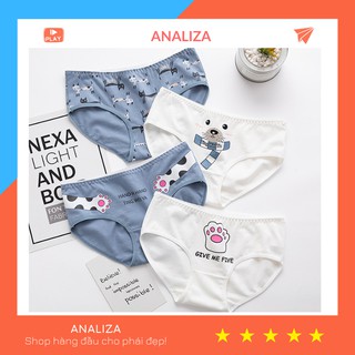 Quần lót nữ cute cotton cao cấp hoạ tiết ngộ nghĩnh đáng yêu QL04