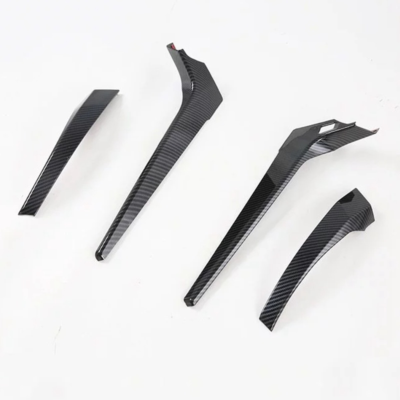 Bộ 4 Khung Viền Tay Nắm Cần Số Bên Trái Bằng ABS Sợi Carbon Cho Mitsubishi Pajero Sport 2020