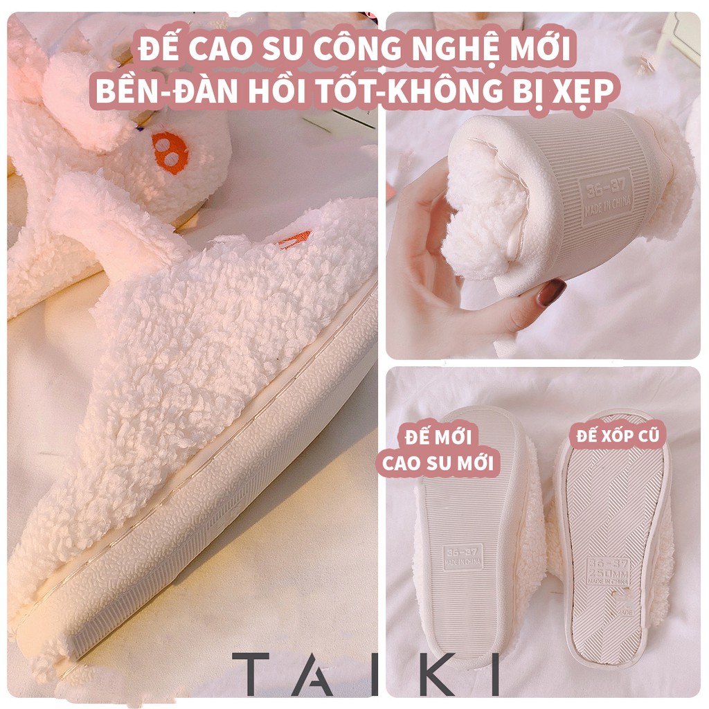 Dép bông đi trong nhà 🐰 FREE SHIP 🐻 Dép bông đi trong nhà hình thú đế cao su chống trơn trượt, dép đi trong nhà mua đông