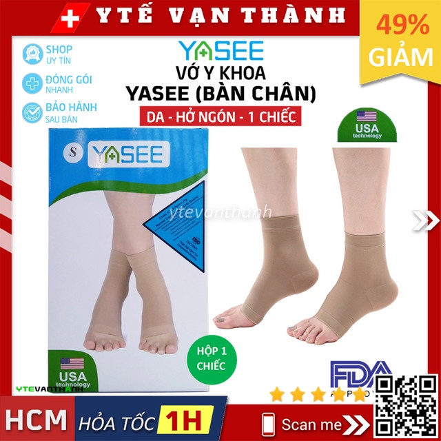✅ Vớ Y Khoa Bàn Chân Yasee (Da, Hở Ngón) (Hộp 1 Chiếc) | Tất Suy Giãn Tĩnh Mạch -VT0462