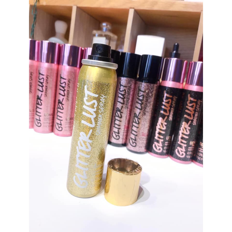 Xịt Thơm Nhũ Kim Tuyến Heavenly GLITTER LUST SHIMMER SPRAY VICTORIA'S SECRET 90ml