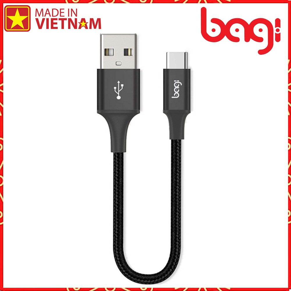 Cáp Dù Sạc Nhanh Type C Bagi dài 20cm CS20 - Hàng chính hãng Made In VietNam