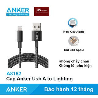 Cáp ANKER Chip C89 Bạc Usb A to Lighting Iphone - Mã A8152