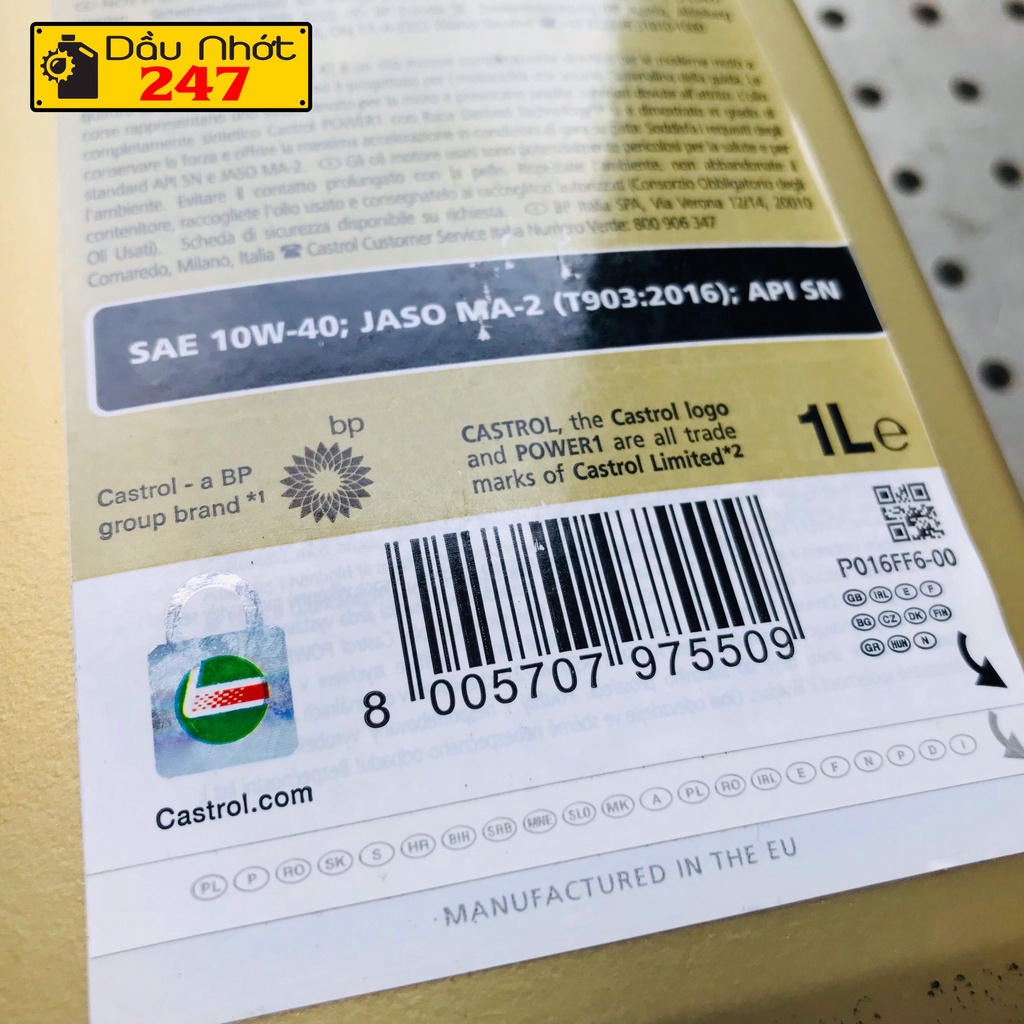 Dầu nhớt Castrol Power 1 Racing 10w40 1L - Hàng Châu Âu