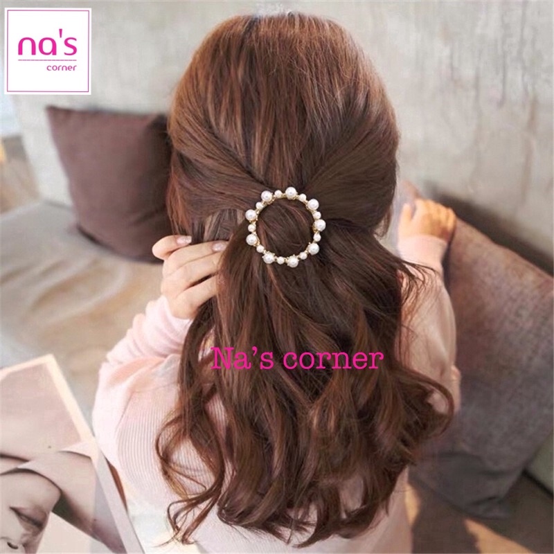 Kẹp tóc mái ngọc trai giả nhân tạo