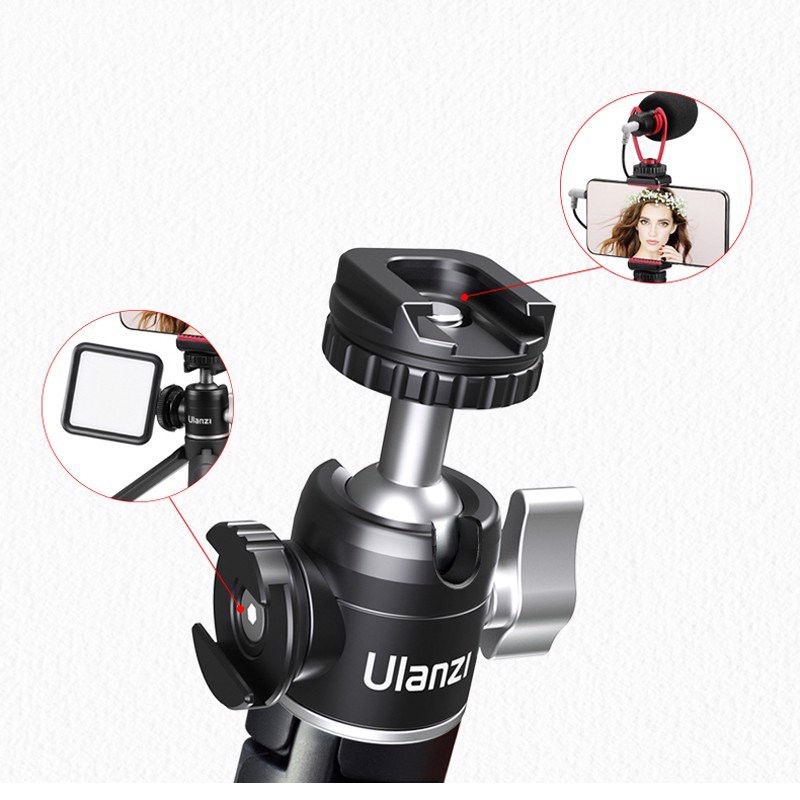 Tripod Cho Máy Ảnh, Điện Thoại Có Cold Shoe Gắn Phụ Kiện, Tải Trọng 2kg Ulanzi U-Vlog Lite