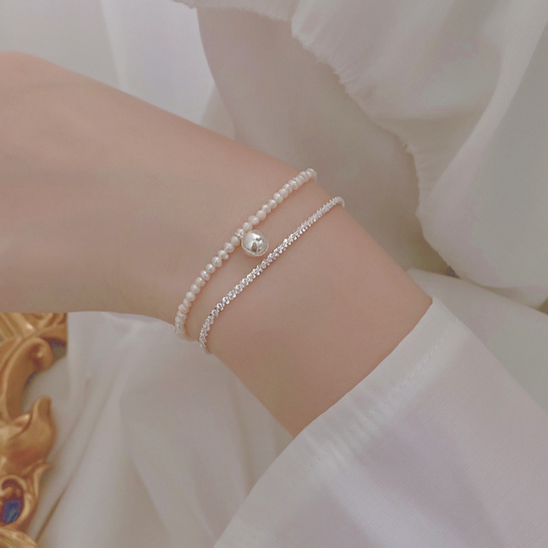 Vòng tay ngọc trai thời trang Baroque Vòng tay hai lớp thời trang
