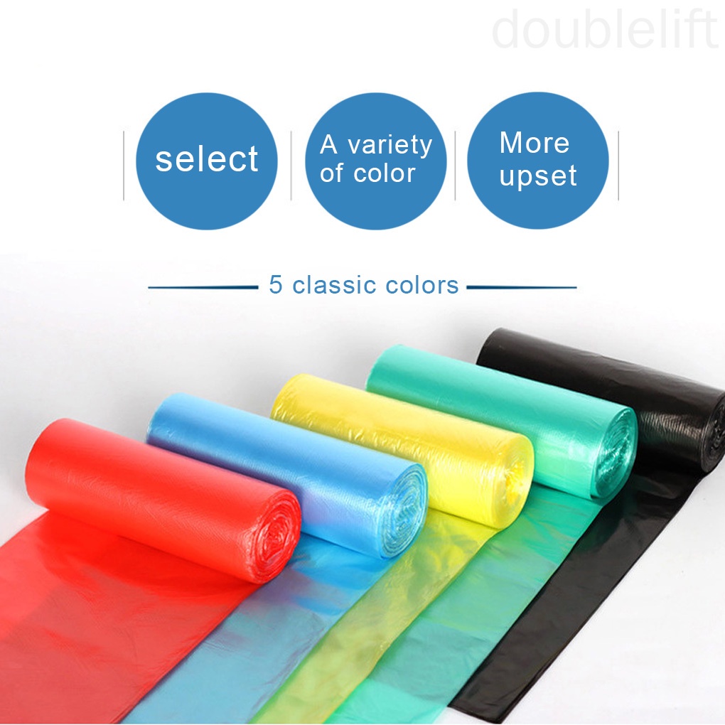 Set 5 Cuộn Túi Đựng Rác Dùng Một Lần Bằng Nhựa Màu Sắc Ngẫu Nhiên Tiện Dụng Cho Nhà Tắm