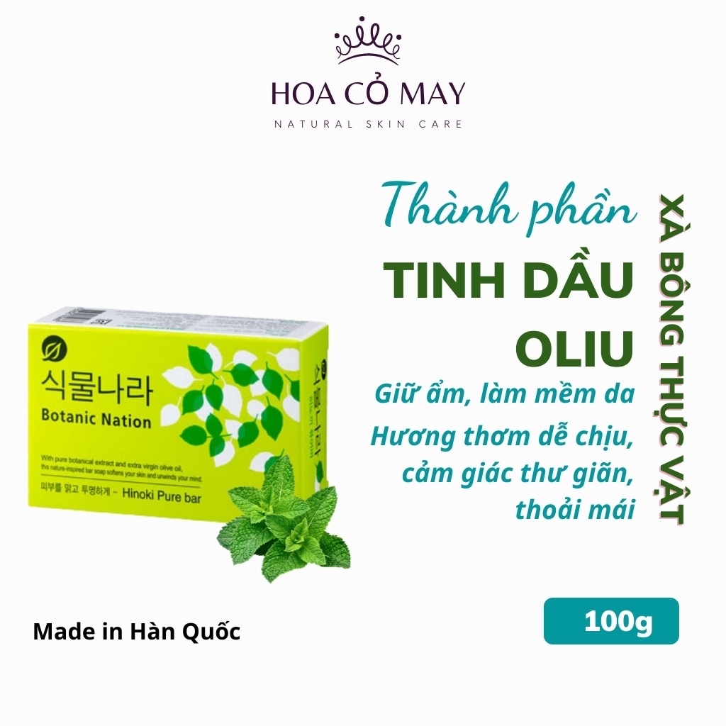 xà phòng tắm thảo dược thiên nhiên chiết xuất bạc hà Hàn Quốc, xà phòng cục soap trắng da ngừa mụn | BigBuy360 - bigbuy360.vn