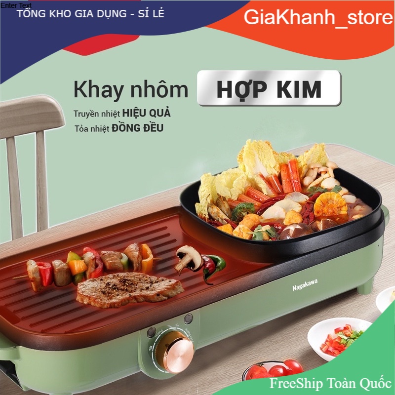 [Bảo hành 12 tháng] Bếp Nướng Điện Nagakawa NAG3104 2 trong 1 Hàng Chính Hãng
