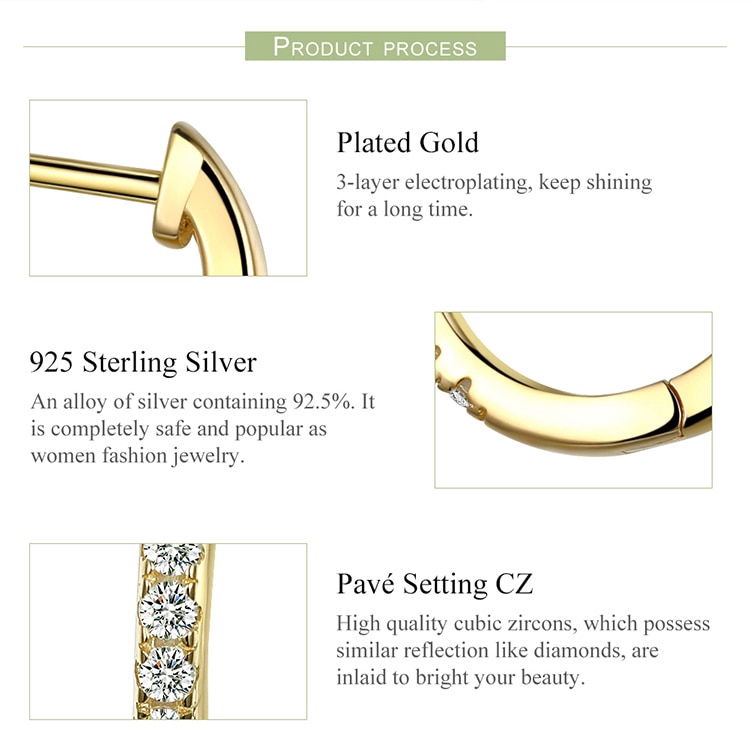 Hoa tai Bamoer hình tròn đính đá thời trang cho nữ