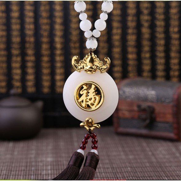 Khánh Treo Xe Chữ Phúc - Khánh Treo Xe Hơi Mặt Dây Chuyền Ngọc Bội, Phụ Kiện Xe Hơi Giá Rẻ