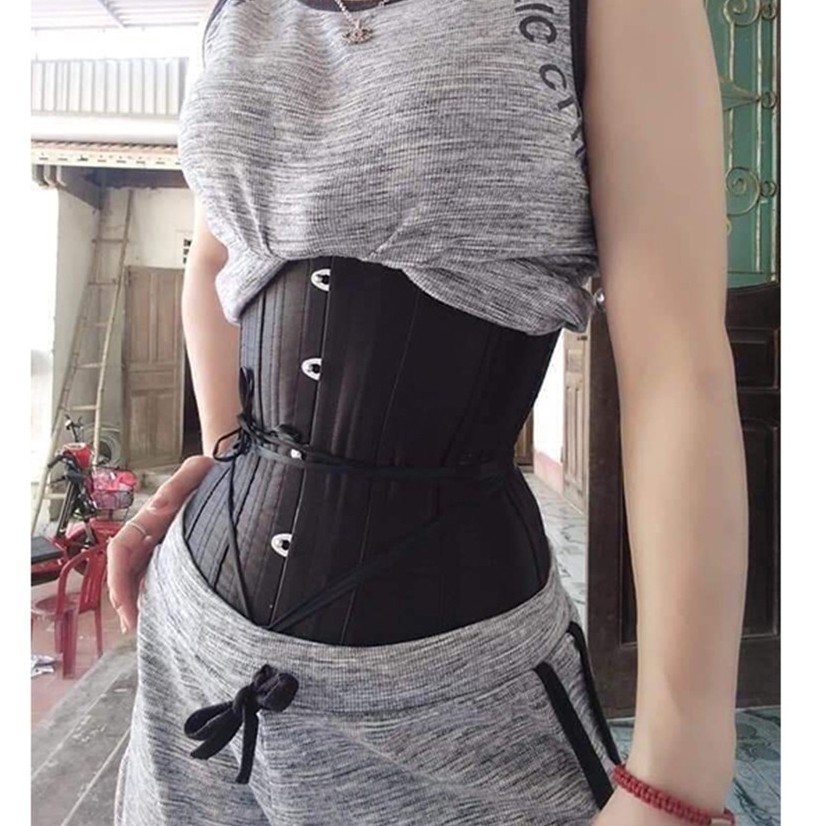 Gen Đai Nịt Bụng Corset 26 Xương Chống Cuộn Chống Gập, Định Hình Vòng 2|Gen Nịt Bụng Corset Dây Rút Sau Lưng Cao Cấp