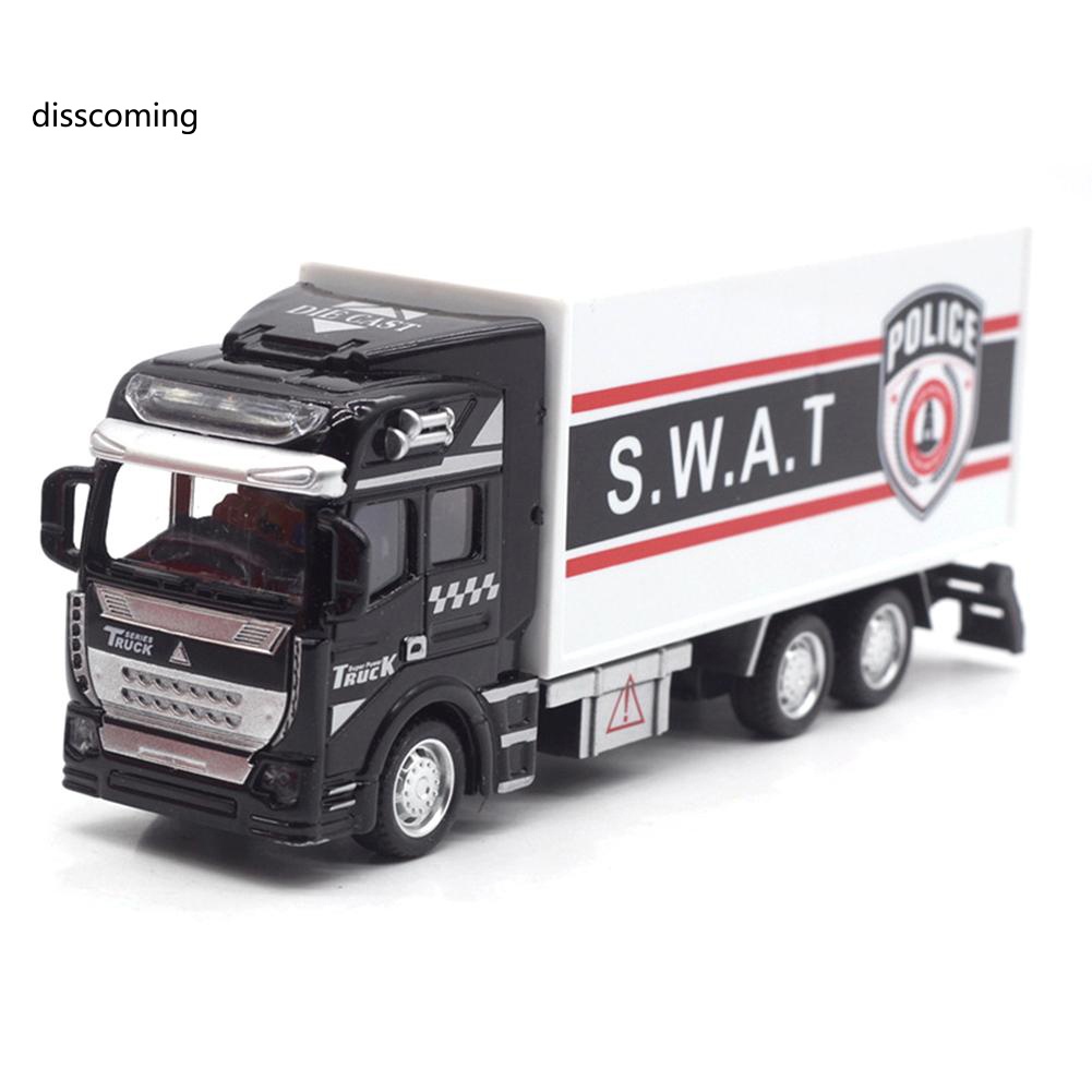 Mô hình xe cảnh sát cứu hộ đồ chơi bằng hợp kim sống động cho bé