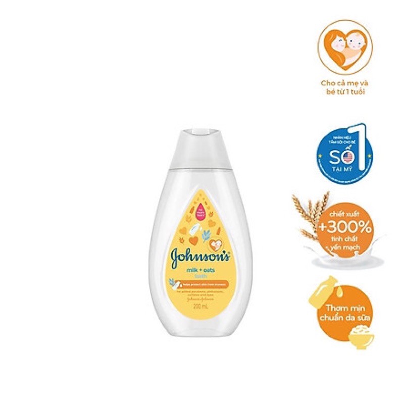 Sữa tắm Johnson’s chứa sữa và gạo/sữa và yến mạch chai 200ml | BigBuy360 - bigbuy360.vn