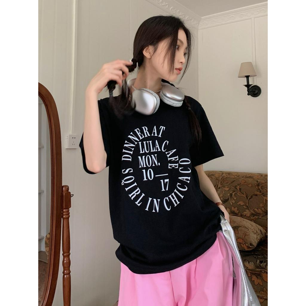 Áo Thun Cộc Tay In Chữ Phom Rộng 63253