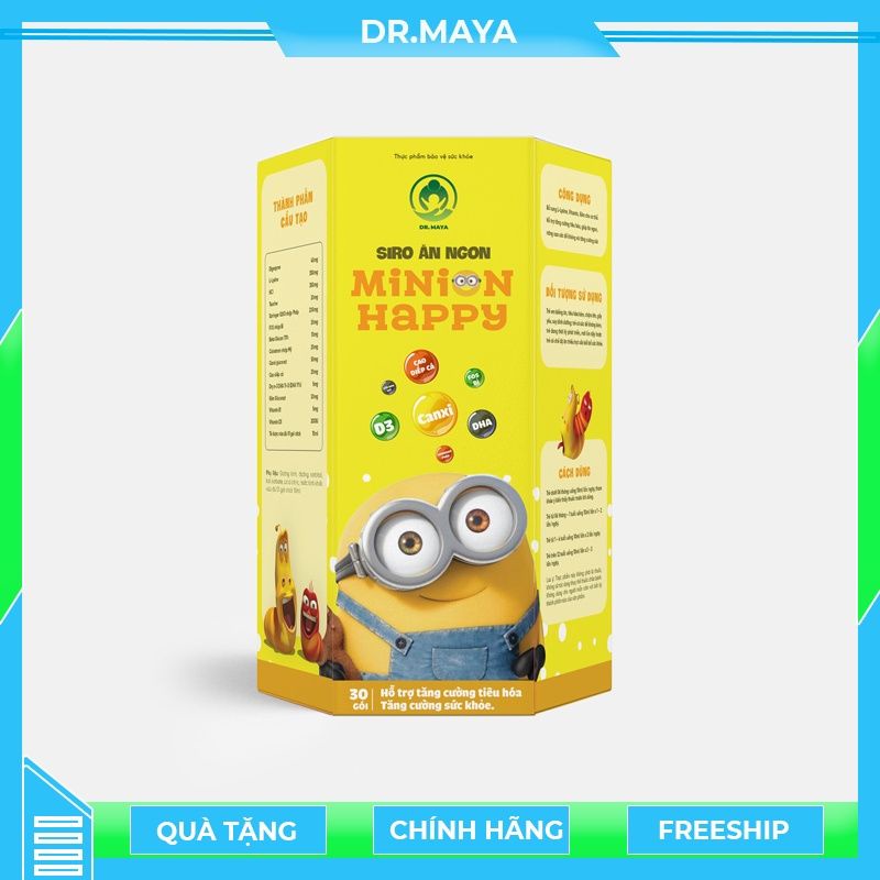 Siro ăn ngon Minion Happy hỗ trợ tiêu hóa tốt, giúp trẻ tăng cân, chống còi xương