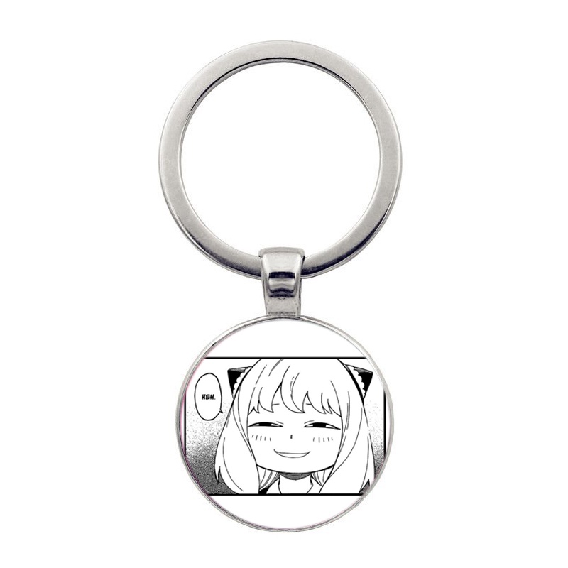 (30k) Móc khóa tròn kim loại in hình Anya Spy x Family anime chibi xinh xắn độc đáo