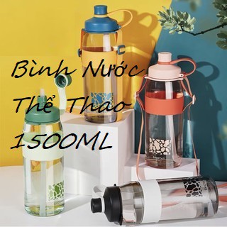 Bình Đựng Nước 1500ML Nam Nữ Khi Chơi Các Môn Thể Thao,GYM YOGA Đi Học Đi Làm Văn Phòng