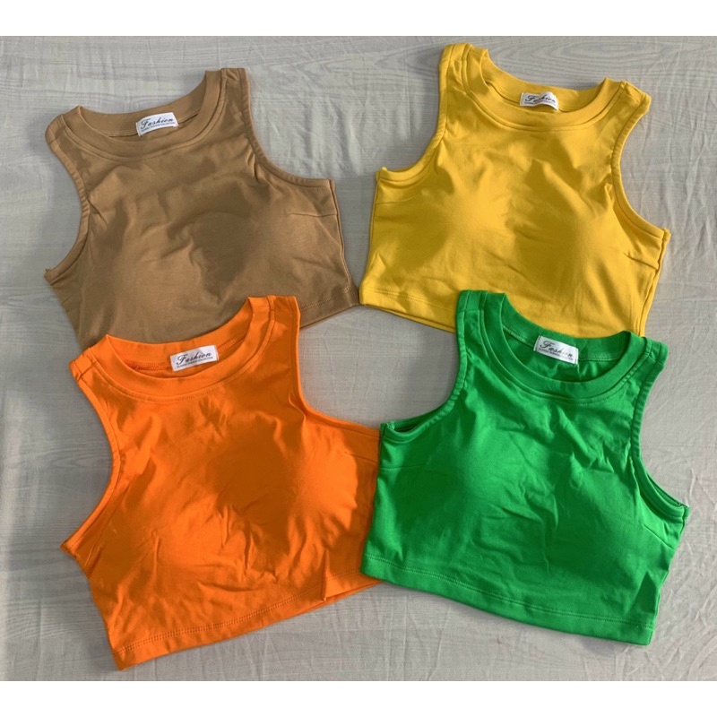 Áo thun croptop có sẵn mút ngực