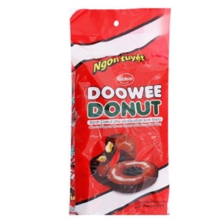Bánh Donut Doowee phủ socola nhân kem trứng 360g (12 cái)