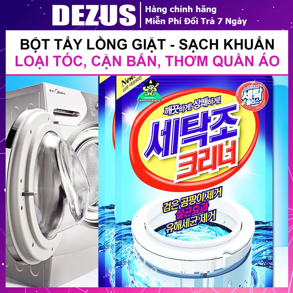 Bột Vệ Sinh Lồng Giặt Hàn Quốc - Bột Tẩy Lồng Máy Giặt - Tẩy Cặn Canxi, Tóc Rụng, Giúp Máy Sạch, Thơm - DEZUS