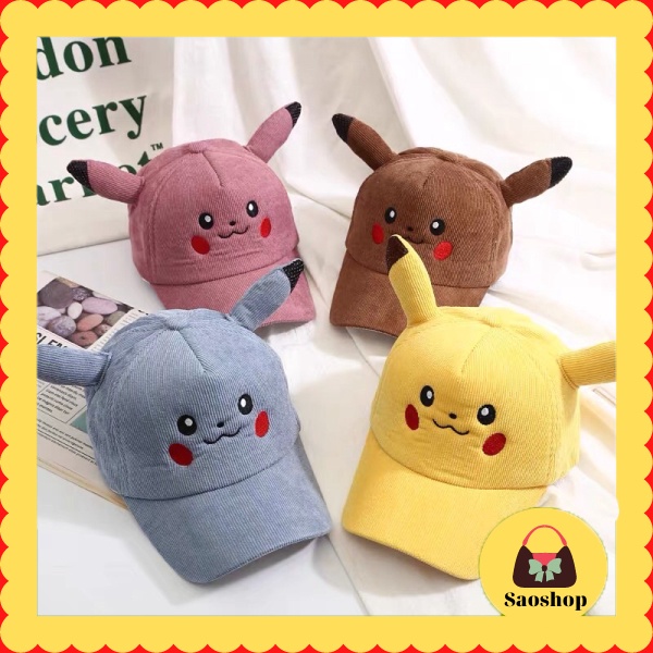Mũ lưỡi Trai Cho Bé hình pikachu dễ thương