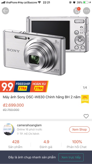 Máy ảnh sony DSC -W830 (thanh lý mới)