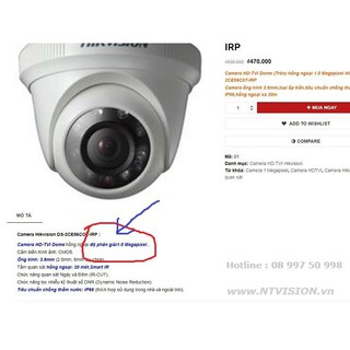 Camera quan sát DS2CE56COT-IRP