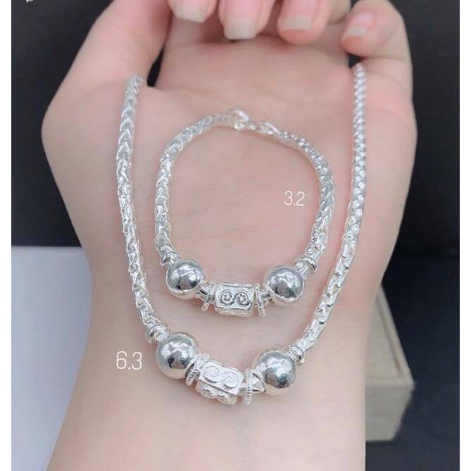 Lắc tay bạc trẻ em dây xà tích