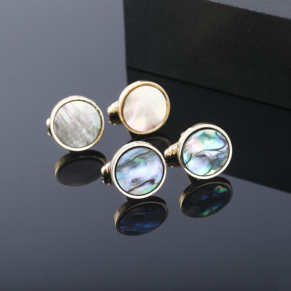 [NF] Khuy Măng Sét Bằng Đá Abalone Nhiều Màu Sang Trọng Dành Cho Đám Cưới Chất Lượng Cao Dành Cho Nam