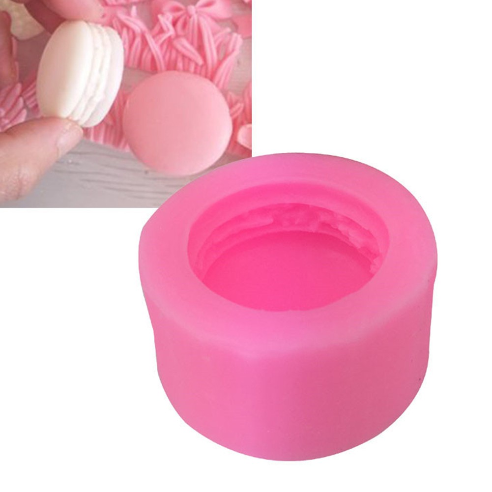 Khuôn silicon hình bánh macaron 3D để làm sáp/nến tiện dụng độc đáo