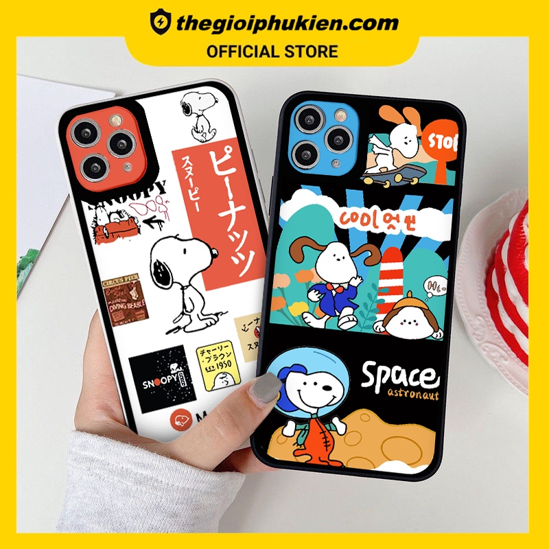 Ốp iphone - Ốp lưng iphone cạnh vuông viền camera snoop space dành cho ip 6 đến 14promax - G76