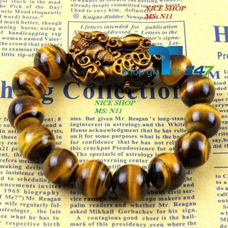Đá Mắt Hổ Nâu mix tỳ hưu đá đem lại sự giàu có và may mắn