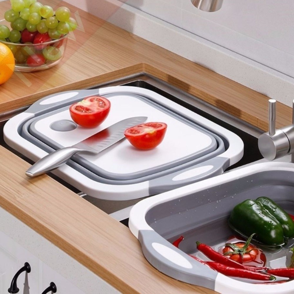 Thớt Đa Năng Kèm Chậu Gấp Gọn 2 IN 1 Tiện Dụng