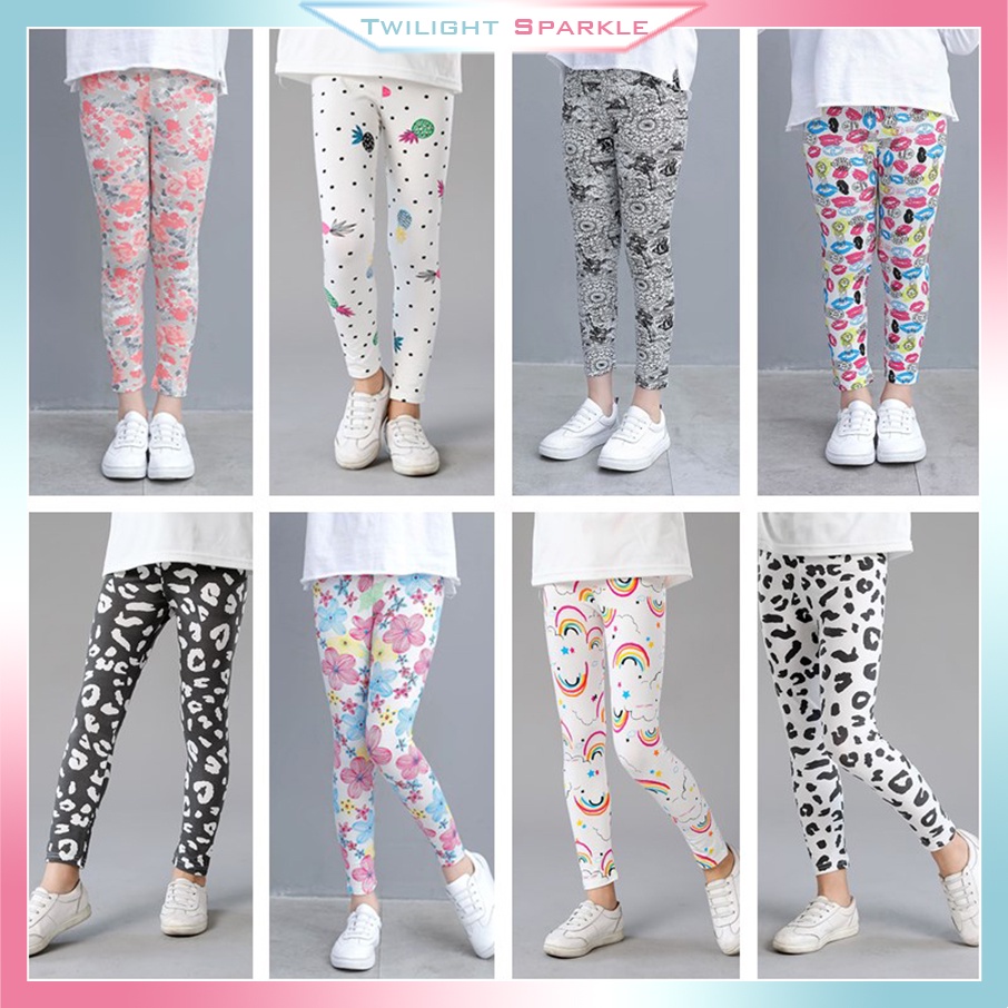 Legging in hoa mùa hè cho trẻ em chất liệu cotton thoải mái