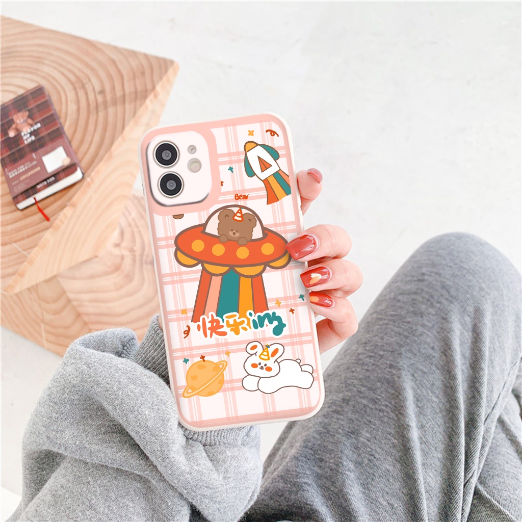 Ốp lưng iPhone 13 Phone CASE gấu thỏ cute cạnh vuông iphone 7 Plus/8Plus/XR/XS Max/11/X/12/12 Pro Max/13 pro/13 promax